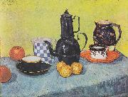 Vincent Van Gogh, Still life with coffee pot, dishes and fruit